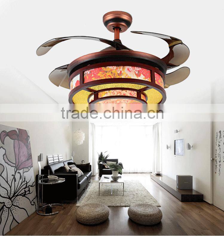 42'' Flower ABS 4 Blades Ceiling Fans For Kids Rooms With LED Light