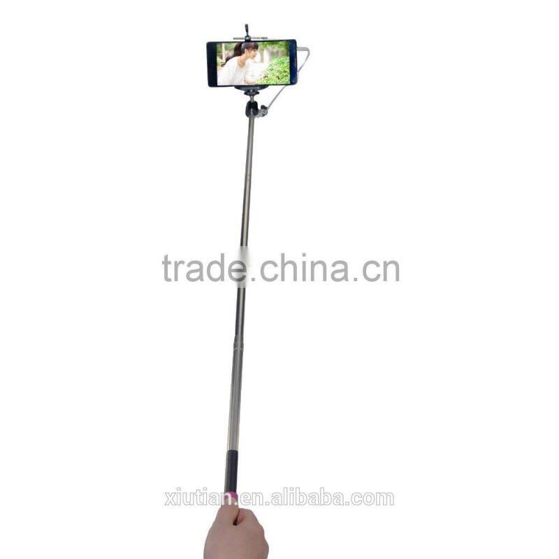 hot Cable Control selfie stick Monopod With Phone Holder For smart phone