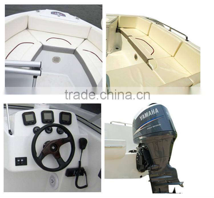 China 8 persons 115-200hp outboard engine powerful Fiberglass Fishing Boat for sale