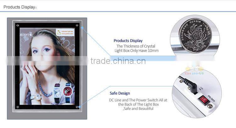 LED window acrylic crystal slim LED light box crystal light box