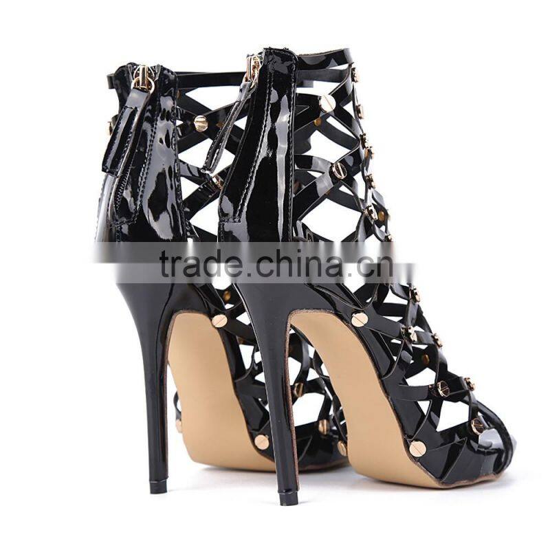 Sexy Hollow Out Ladies High Heels Shoes Wholesale Fashion Spikes High Heel Sandals for Women
