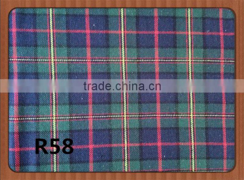 48.4%polyester New style 101, green black check cotton shirt flannel fabric