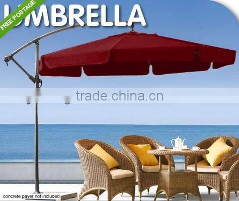 NEW OUTT 3 METER CANTILEVER OUTDOOR UMBRELLA PATIO GARDEN MARKET SUN SHADE BEIGE