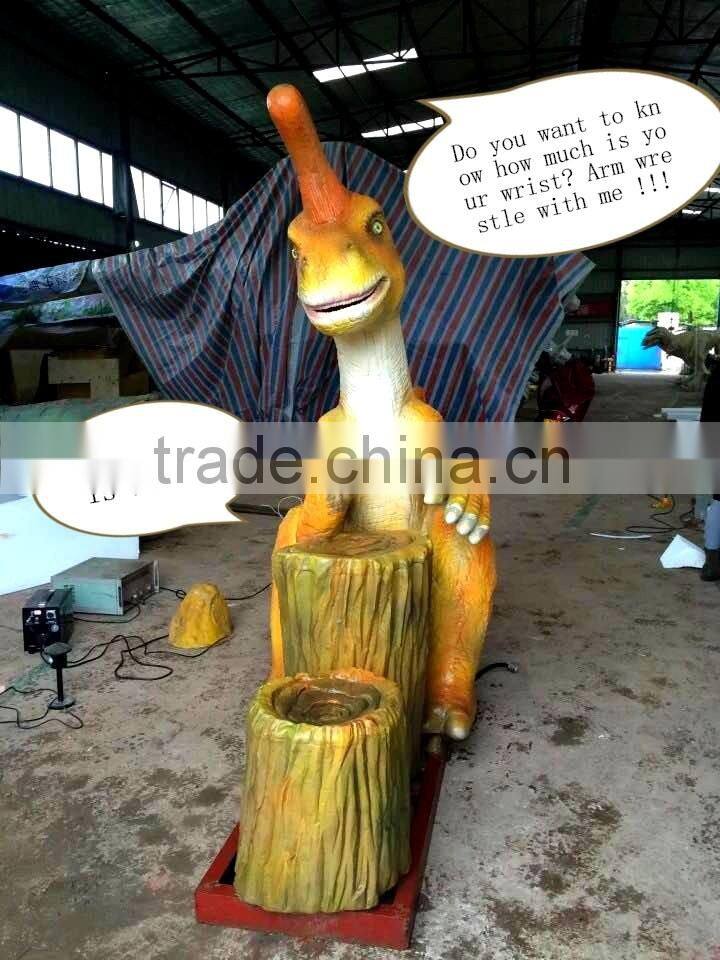 Arm Wrestling Cartoon Dinosaur