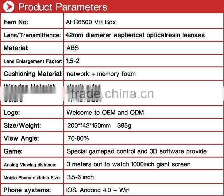 2016 hot new products 3.5-6 inch vido best 3d virtual reality glasses for andorid and iphone