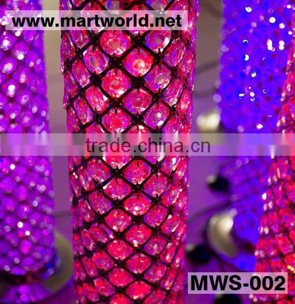 2016 Latest silver crystal pillars for wedding stage decoration ,wedding aisle pillars,decorative wedding pillars (MWS-002)