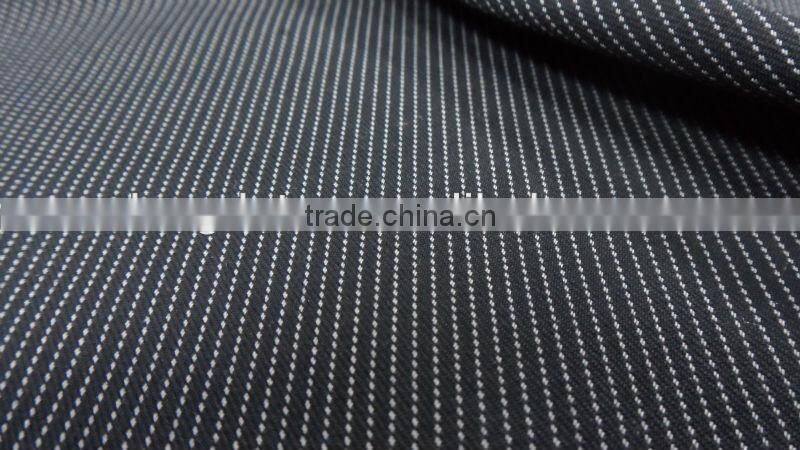 2015 new designs wool touch navy blue and white stripe fabric