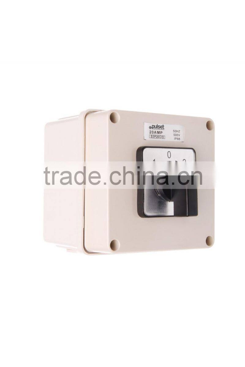 Three Phase Square Changeover Switch 20A (Resistive Orange)