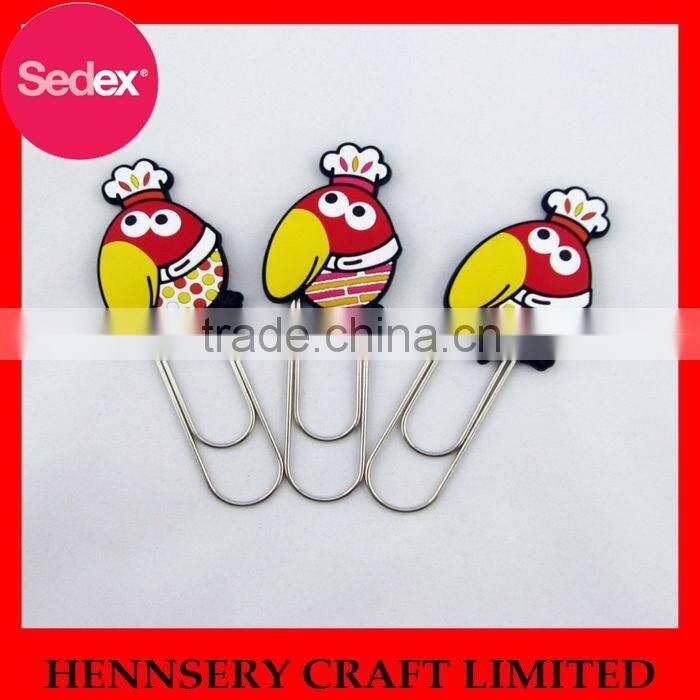 Cute cartoon silicone animal 78mm shiny face metal butterfly paper clip