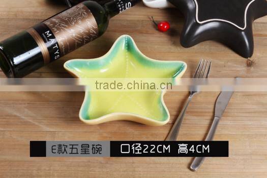 Lovely Fashion Candy Colors Sea Star Glaze Ceramic Bowl #we6