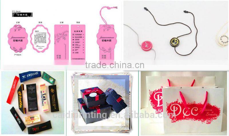 Custom elastic string tags,yellow common clothing plastic string