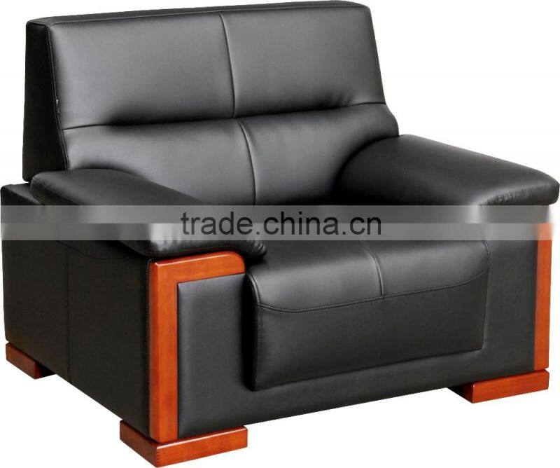 Modern design office sectional genuine leather sofa 1+3 seats OEM factory in China