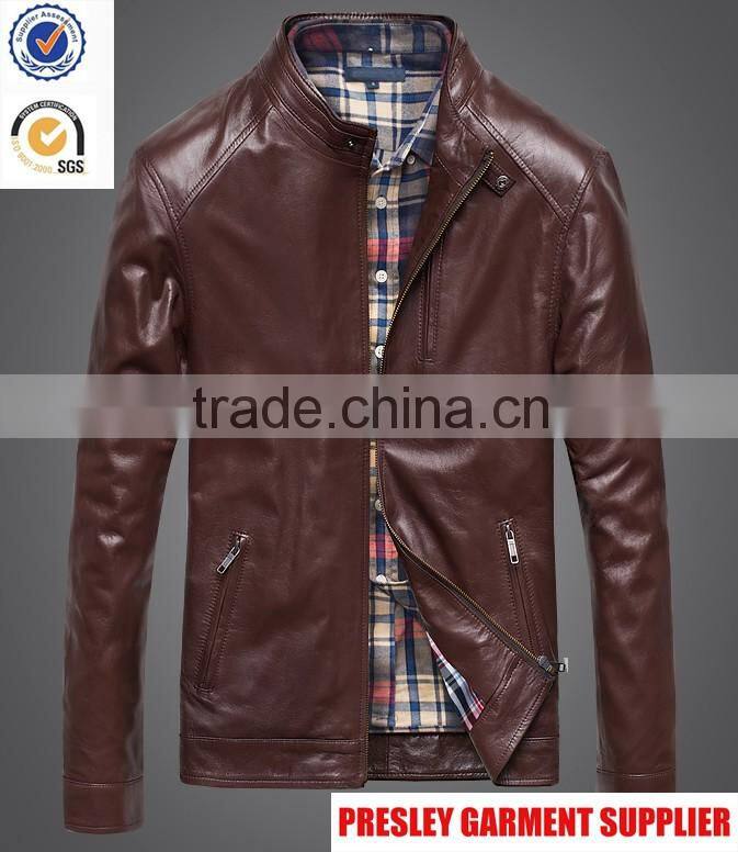 2016 new style most fashion mens leather jacket/ brand name fashion leather jackets
