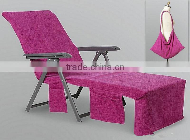 china supplier custom cotton or microfiber Portable beach lounger towel