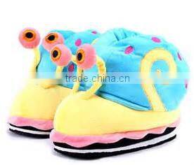 snail shape Plush winter house shoes Slippers / animal shape design warm indoor plush shoes