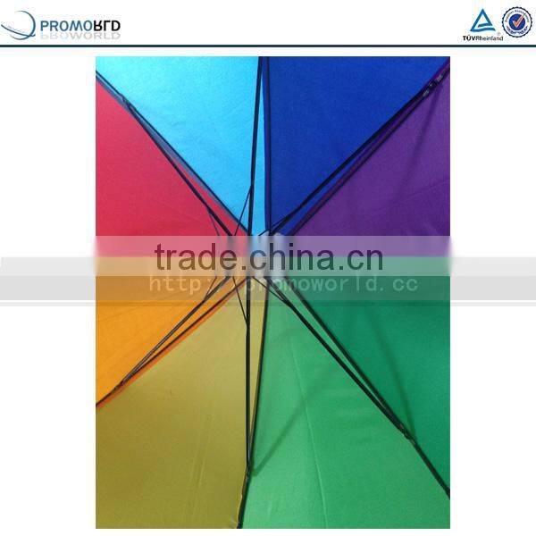 Promotional Big Bright Rainbow Color Outdoor Rain Umbrella