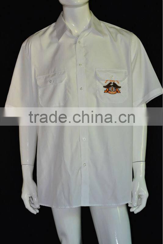 Silk decorate collar and cuff printed business man shirt