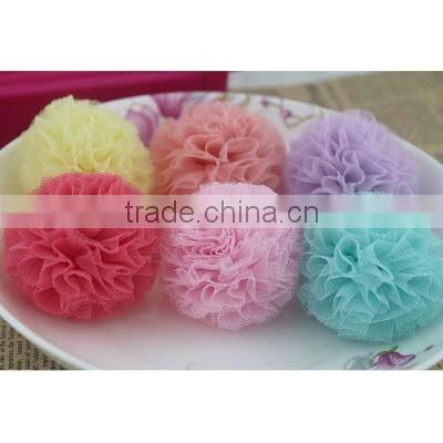 Tulle Mesh Handmade Flower,Diy Fabric Flower,Rainbow Color Flower For Children