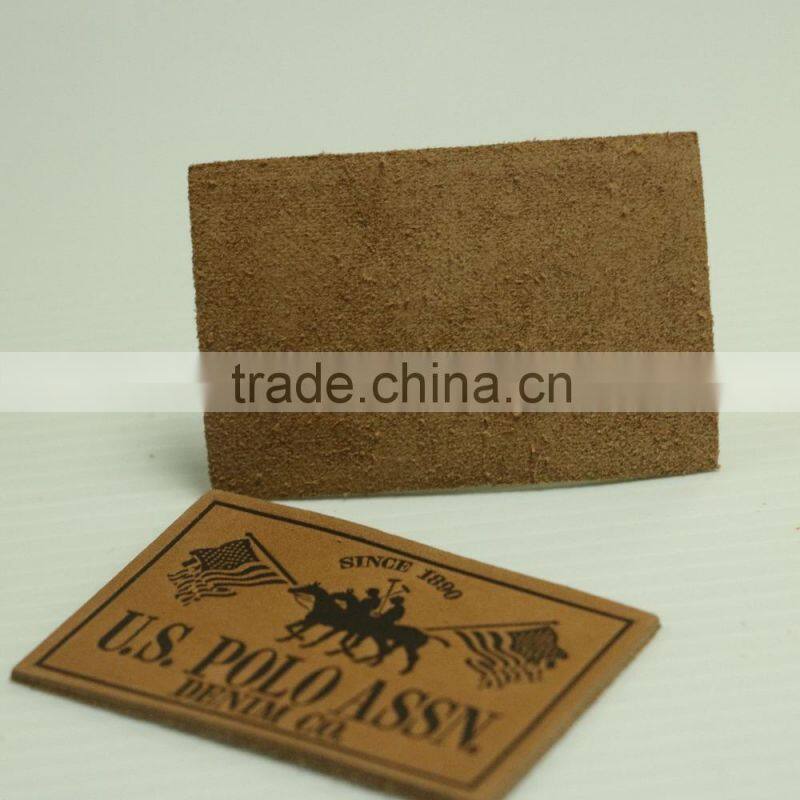 Custom jeans pu label and jeans leather patch labels