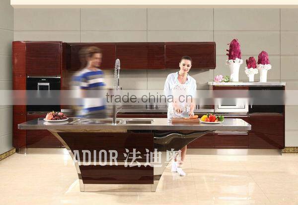 Hot sale UV painting veneer Acrylic banging MDF modular kitchen price is reasonable with top quality