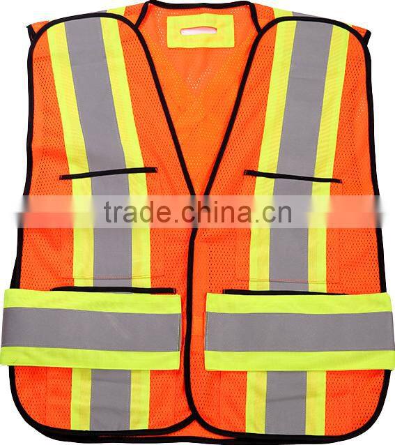 New Style Safety Vest With Pouch Adults Safety Vest En471 Short Sleeves Mesh Fabric Vest