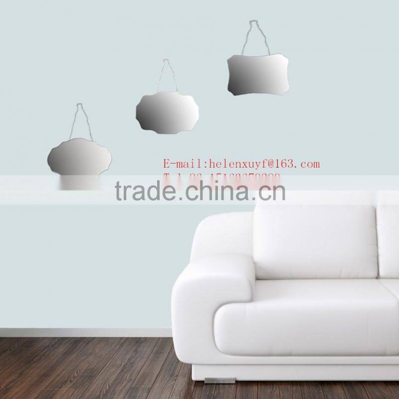 20x30cm assorted hanging mirrors with metal chain for your wall decorative