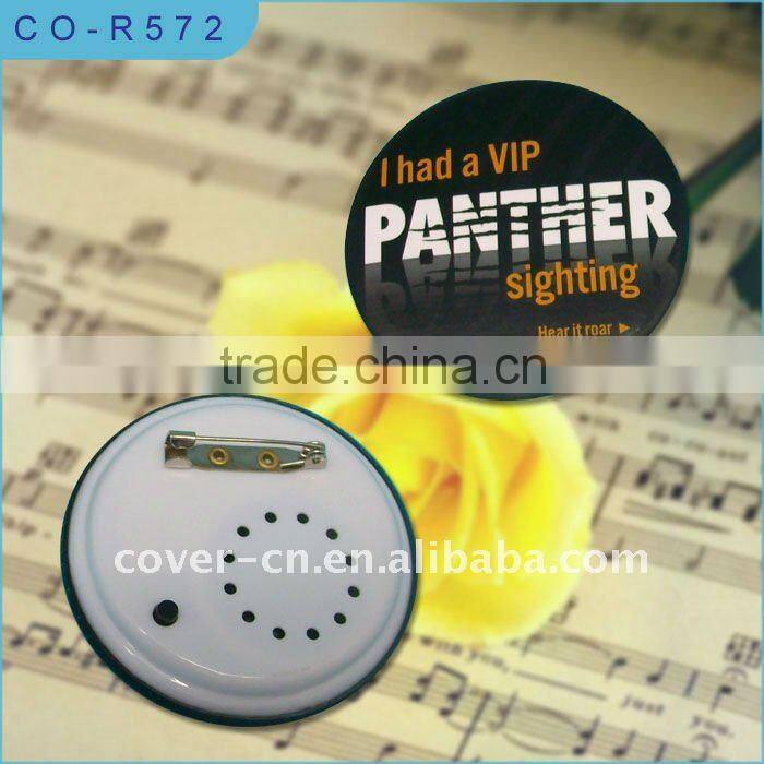 Music sound Badge with Pin back for promotion gifts