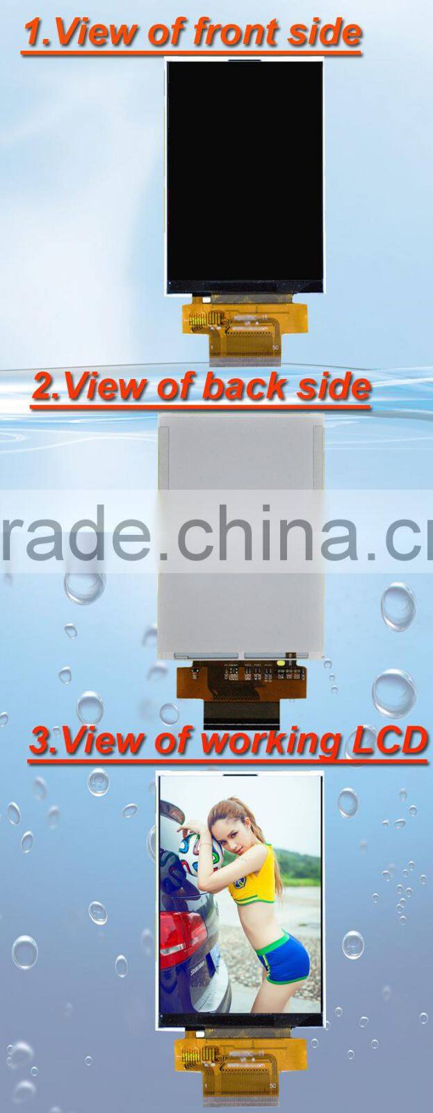 5.0inch 480*854 RGB interface 400nits sunlight readable IPS lcd module screen