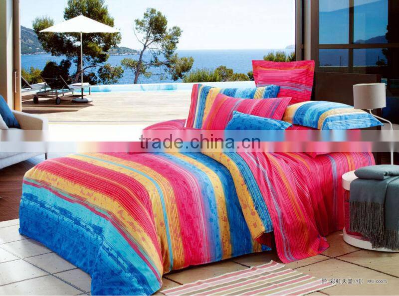 100% cotton reactive stripe design bedding set