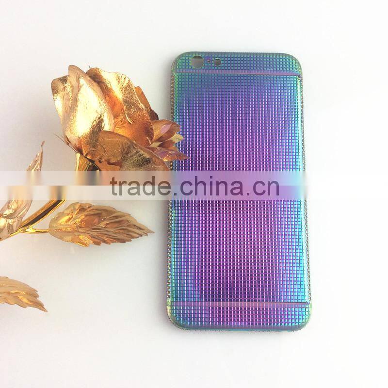 2016 China hotsell product for iphone 6s plus housing rainbow with full crystal for iphone 6s plus 24k gold crystal