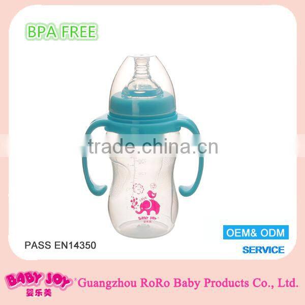 8oz 240ml factory supply wear-resisting blue milk drinking baby bottle
