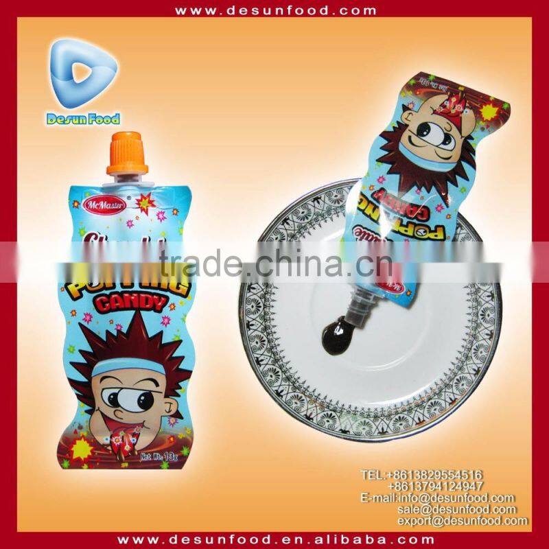 Liquid Chocolate jam with poping candy