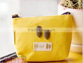 Korean retrostyle canvas coin bag/coin purse with metal decorate