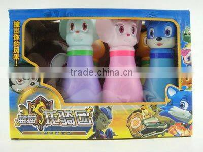 wholesale price kids play toys 10 inch 10 Pin 2 ball colorful Bowling set