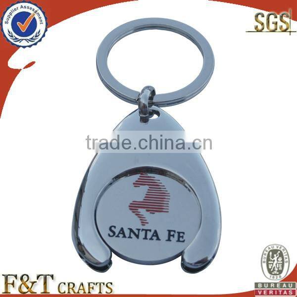 Shopping enamel cheap metal trolley coin keyring/coin for supermarket trolley/trolley coin keychain