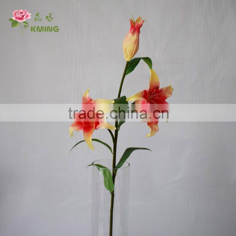 artificial foam flower lily tree made from artificial flower mold three heads