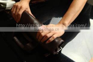 Fashion trendy mens leather messenger bag