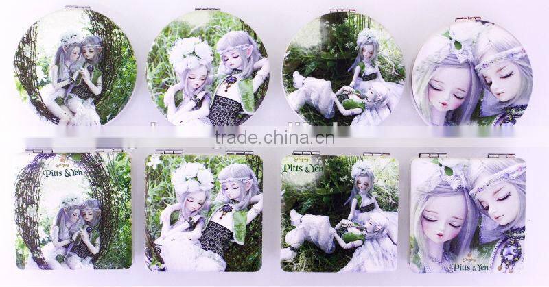 2014 hot sleeping Pitts & Yen round shape compact mirror shell ,MB132