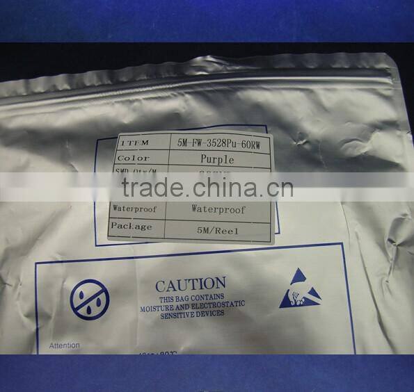 Purple 3528 single color 60 led strip dc12v ip65 waterproof silicon coating white pcb