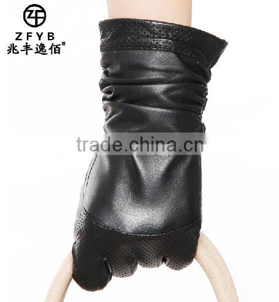 ladies hand car driving 30cm long winter warm leather gloves in europe