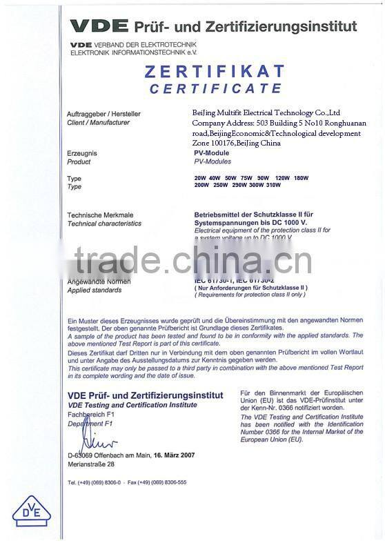 2016 Vmaxpower mono solar panels with TUV IEC CE 100W