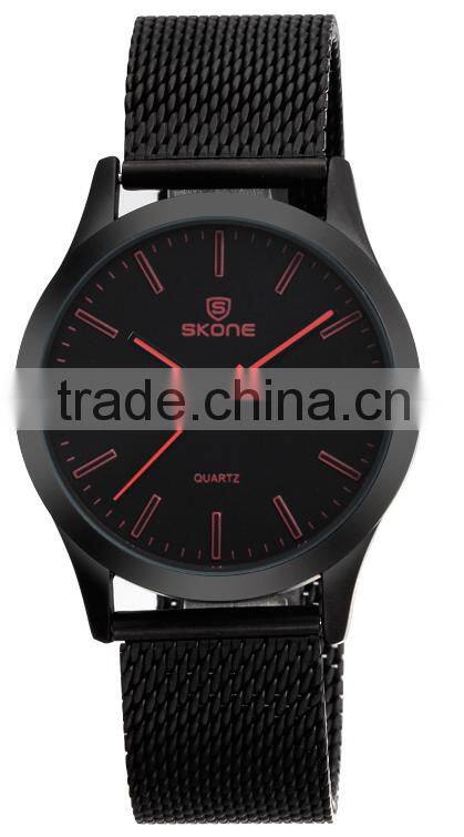 skone brand 7345 Black face Chinese Wholesale Watches ip black woven