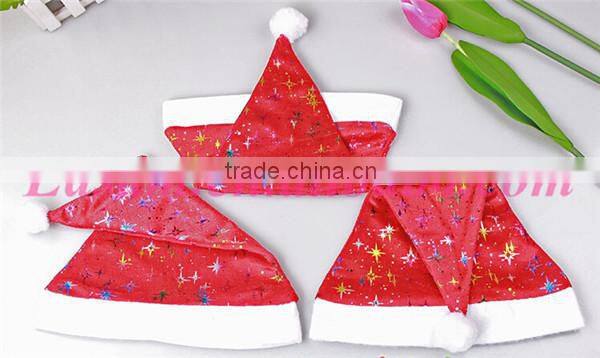 Factory direct sale snowflake plush christmas santa claus hat