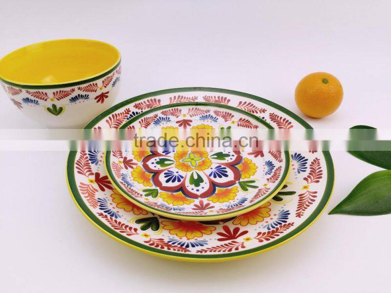 16pc fine stoneware hand painted dinnerset service for 4/ AB grade/2016 popular design/porcelain dinner plate