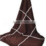 100% polyester knit solid micro fleece with sherpa throw