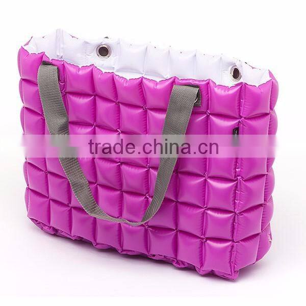 Rose/White inflatable bubble tote bag for beach