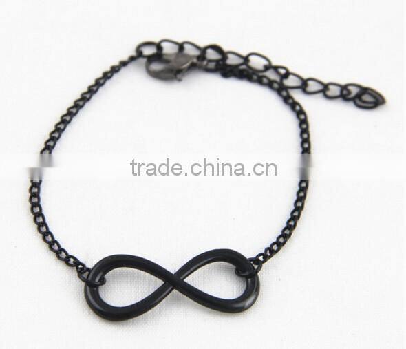 New Charm Women Lucky 8 Infinity Alloy Bangle Charm Simple Chain Bracelet