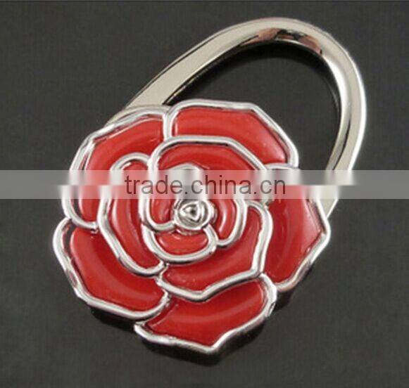 2016 New Rose Flower scarf Folding Purse Handbag Bag Accessories/ Table top bag holder tea bag Hanger