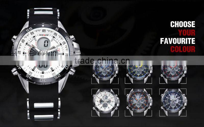 WEIDE New Waterproof Military Watch fashion watch company Rubber Bracet Diver Waterproof LCD silicone watch manufacture