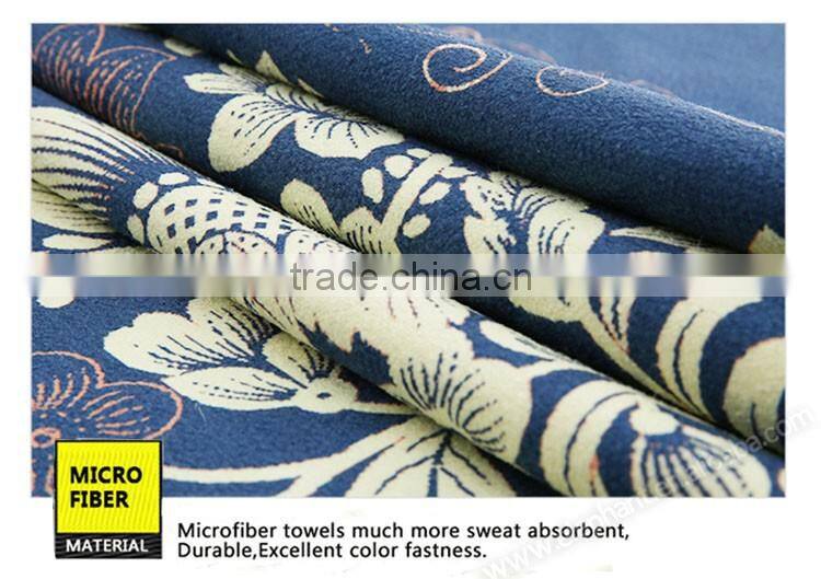 Made in recycled material printing fast drying microfiber antimicrobial yoga towel